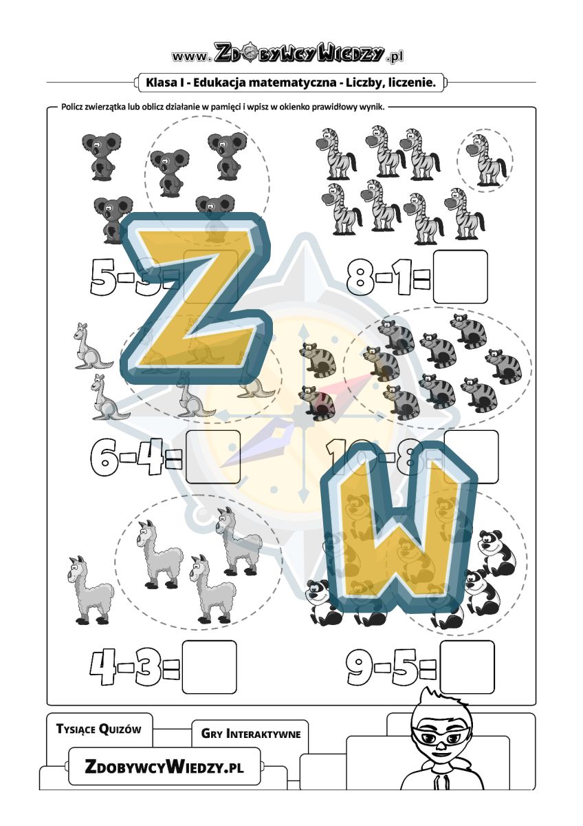 Zdobywcy Wiedzy - karta pracy pdf - JAK NAUCZYĆ ODEJMOWANIA? pobierz pdf (strona 1)