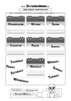 Wpisz na kartach kalendarza nazwy dni tygodnia w języku angielskim - WEEK - nazwy dni tygodnia - WEEEK and MONTH karty pracy