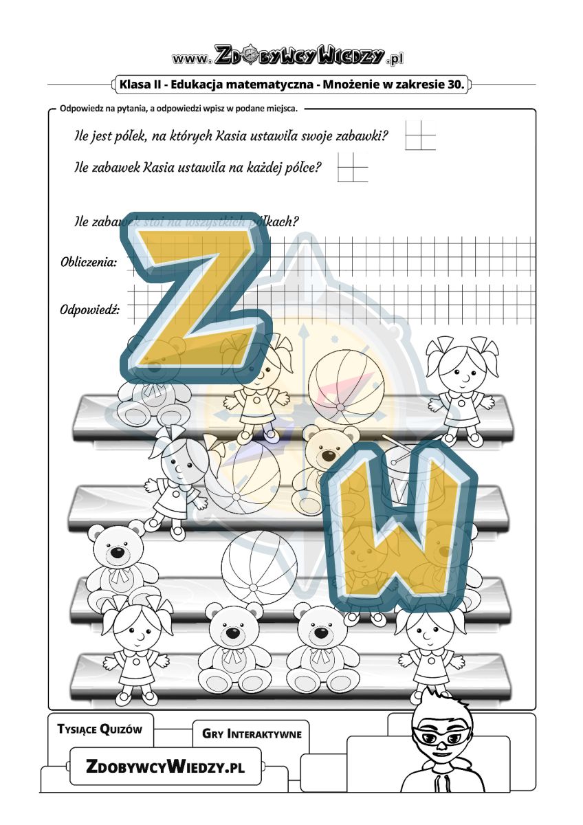 Zdobywcy Wiedzy - karta pracy pdf - Zadanie z treścią i grafiką (strona 1)